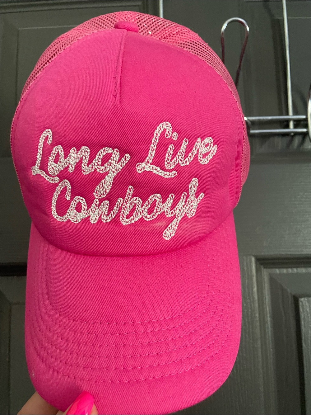 Wrangler Pink 'Long Live Cowboys' Mesh Trucker Hat